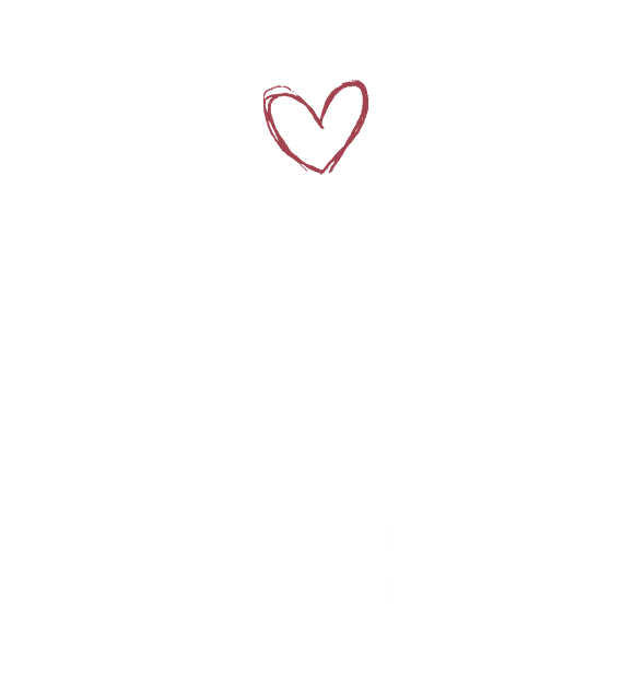 Logo Dach der Liebe in Weiß mit rotem Herz